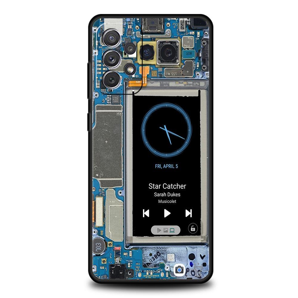 Main Circuit Board Pattern Phone Case for Samsung Galaxy A55 A35 A17 A07 A15 A13 A25 A51 A71 A72 A73 A32 A52 A52S A41 Soft TPU