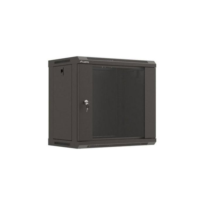 Bastidor de pared Lanberg WF03-5309-10B 9U 60kg con bloqueo y rieles de rack negro