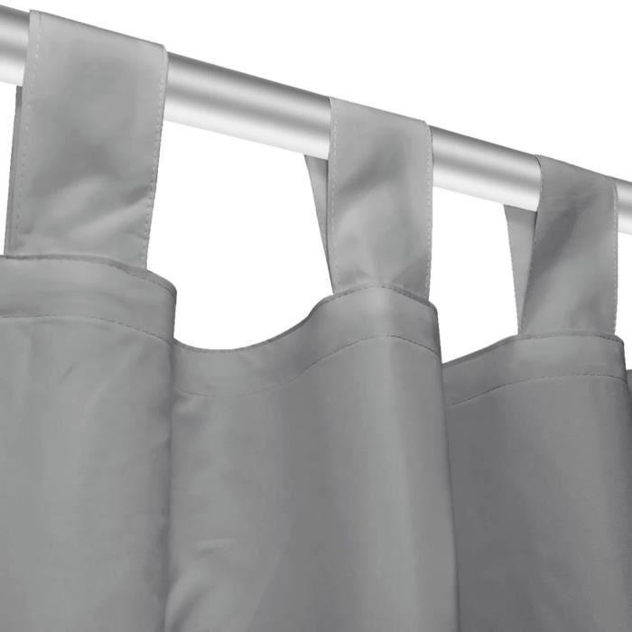 VidaXL Rideau occultant avec boucles 2 pcs 140 x 175 cm Gris
