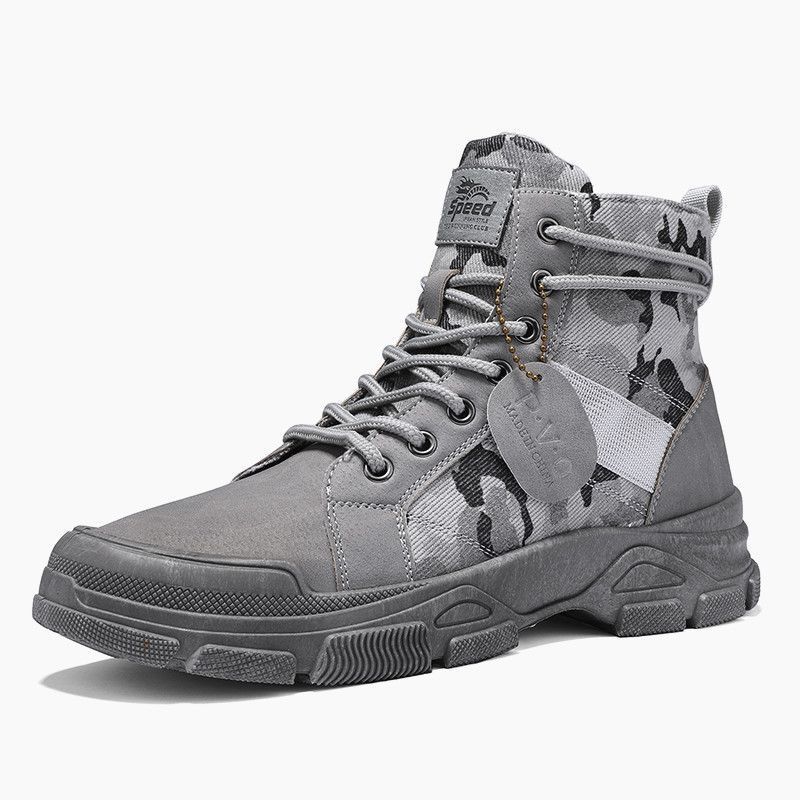 Camouflage Martin boots men's high-top autumn and winter rhubarb boots men's cotton shoes winter warm snow boots 4748 large size men's shoes