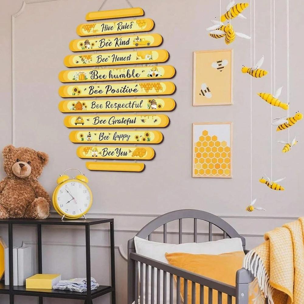 Spring Autumn Bee Wall Decoration Plaque Bee Nest Hanging Ornament  Baby Shower Supplies