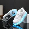 Children's Runaway Shoes Roller Skates with Lights Skates Retractable Boys Invisible Two Wheels