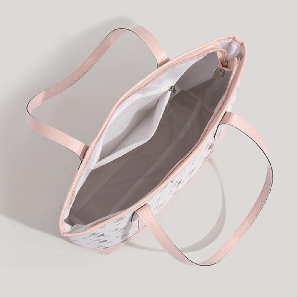 PU Aesthetic Print Handbag Bear Rabbit Print Commuting Bag Versatile Shoulder Bags  Party Vacation