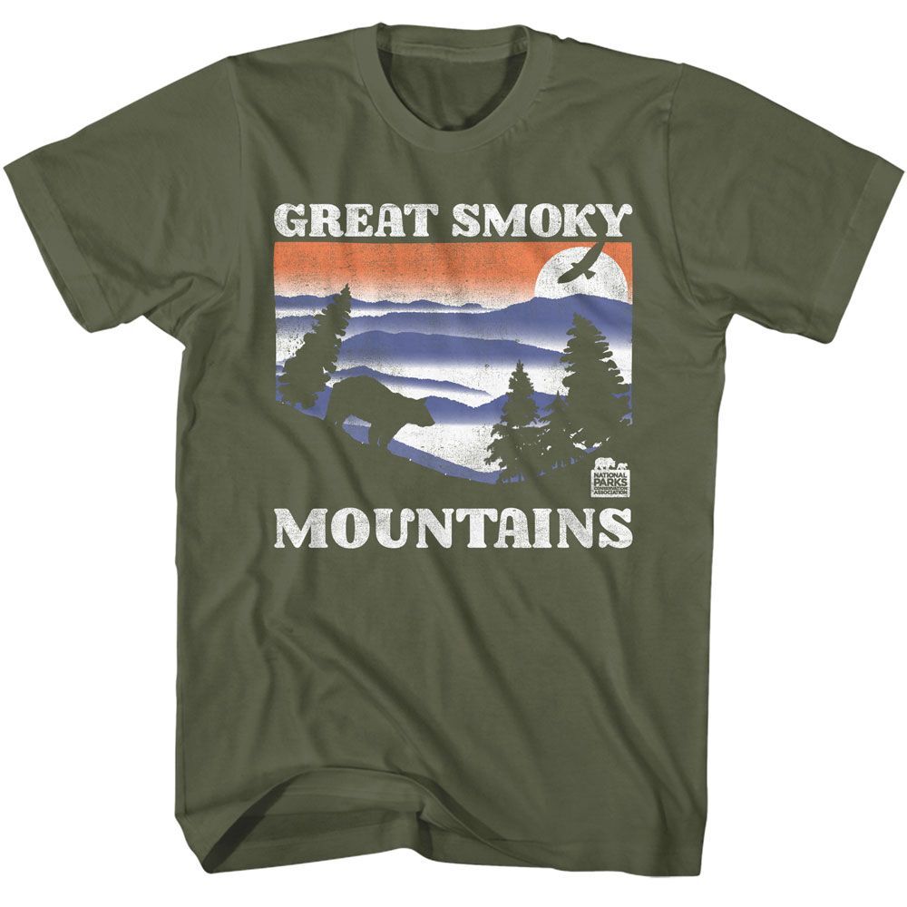 Great Smokey Mountains Bear And Mtns Dark Brands Shirt S