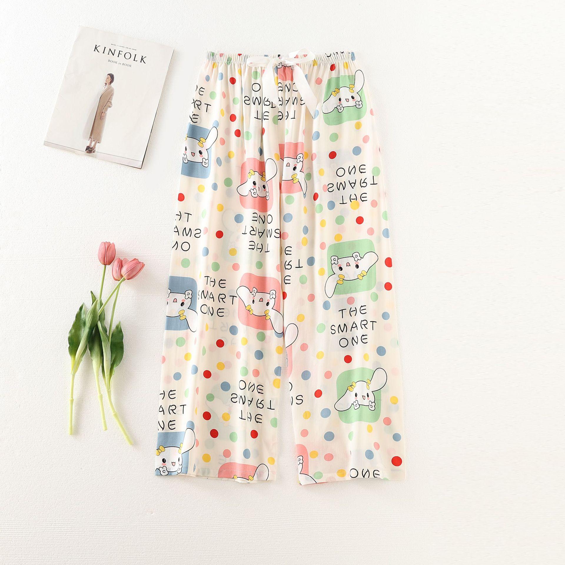 

Женские хлопковые пижамные брюки, весна/лето, синтетические хлопковые пляжные брюки, хлопковая одежда для дома больших размеров, укороченные брюки. One Size