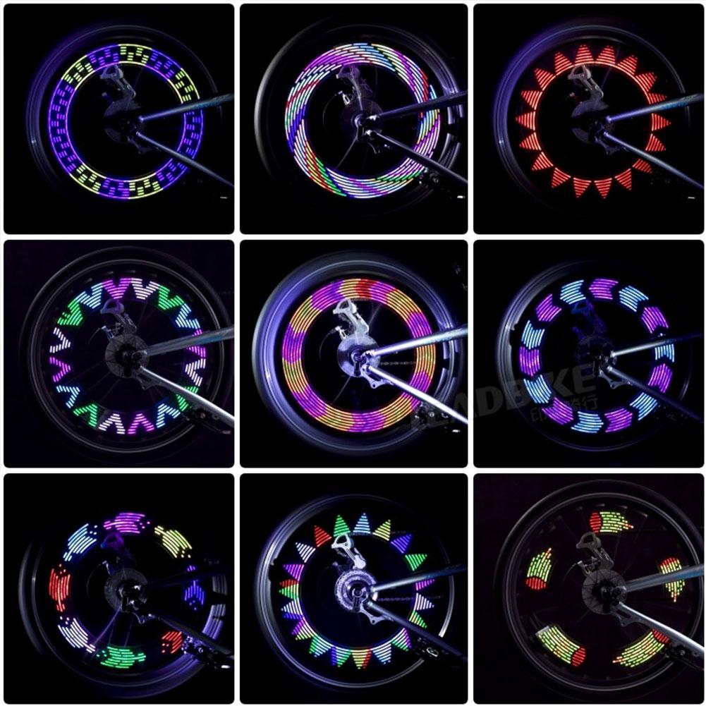 30 Wzorów Światło LED Neonowe Ostrzegawcze Bezpieczeństwo Akumulatorowe Światło Górskie Światło Rowerowe Szprychowe Rowerowe