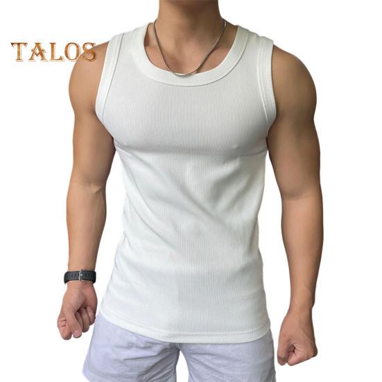 

Мужской спортивный жилет с круглым вырезом без рукавов, облегающий эластичный однотонный топ, ребристые топы для фитнеса M белый