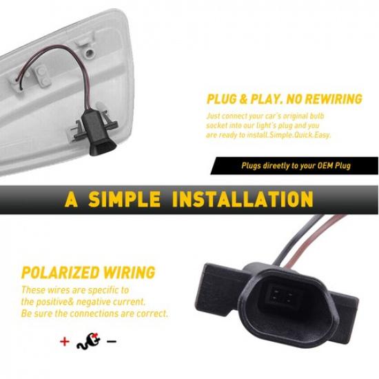 2Pcs Side Mirror Turn Signal Lamp For Mercedes C250 Benz C300 C350 C63 AMG 08-15