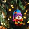 Acrylic Santa Decor for Home Colorful Gnome Christmas Ornaments, 2D Flat Hanging Decorative Elf Ornaments Party Pendant Xmas Tree, Mantel, Wreath,