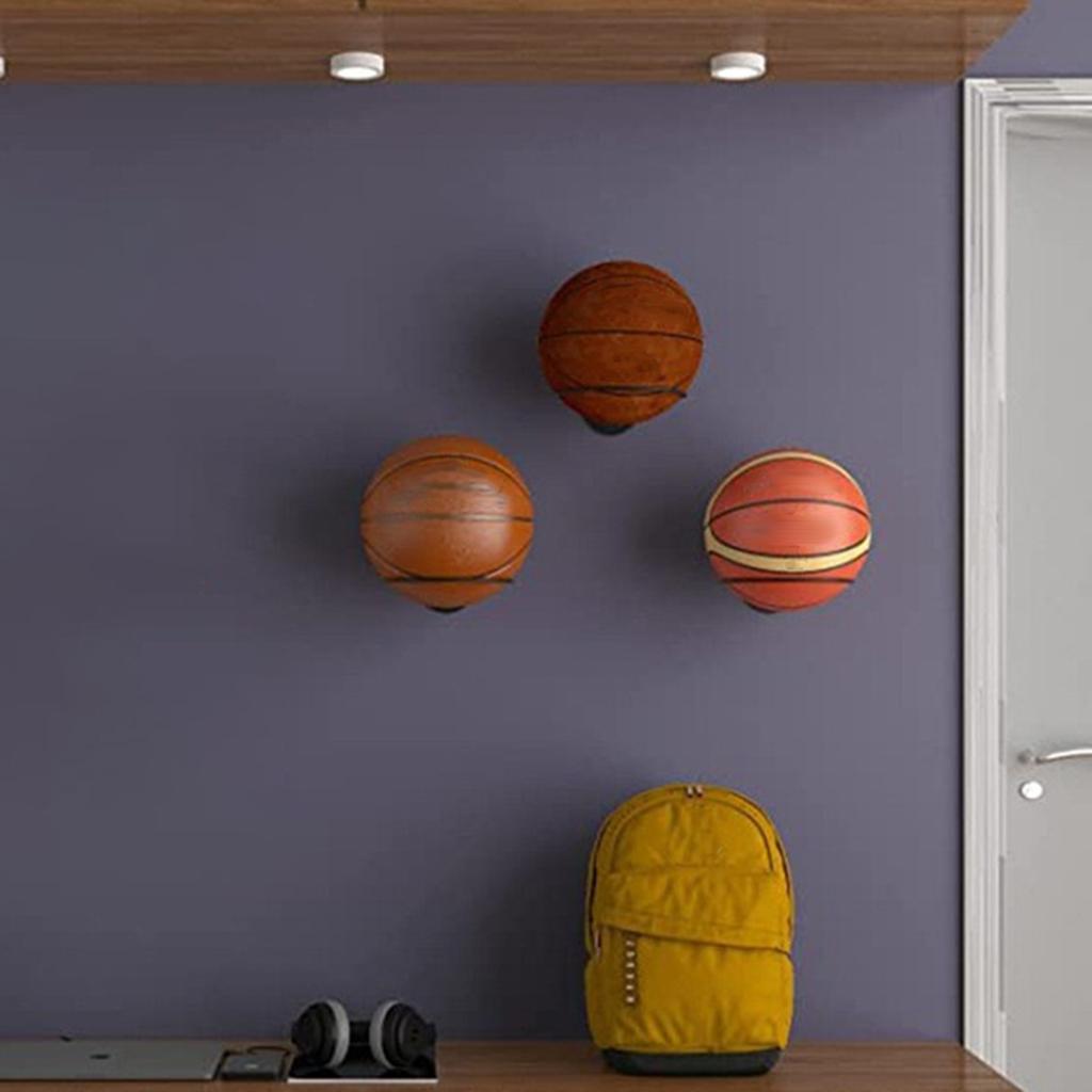 1pc Metal Wall Mounted Sports Ball Display Stand For Basketball, Football, Volleyball, Durable Wall Storage Rack