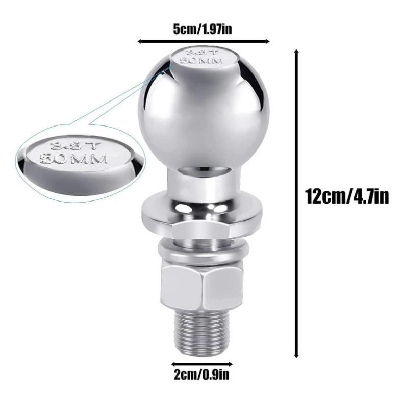 M22 50mm 3.5T Chrome Hitch Mount Tow Ball Shank Dia Capacity Coupling Trailer Parts RV Camper Caravan Parts