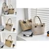Chic Fashionable Womens Large Shoulder Bag Elegant Woven Tote Handbag With Embroidery Details