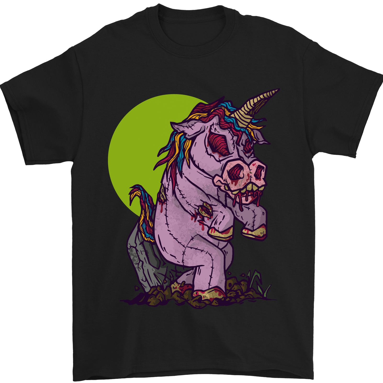 A Funny Zombie Unicorn Halloween T-Shirt 100% Cotton- XXXXL
