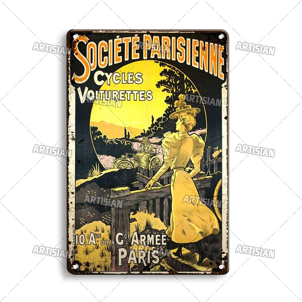 Vintage France Metal Sign  Funny Tin Travel Plaque for Home Bar Cafe Wall Decor  Rustic Metal Plate