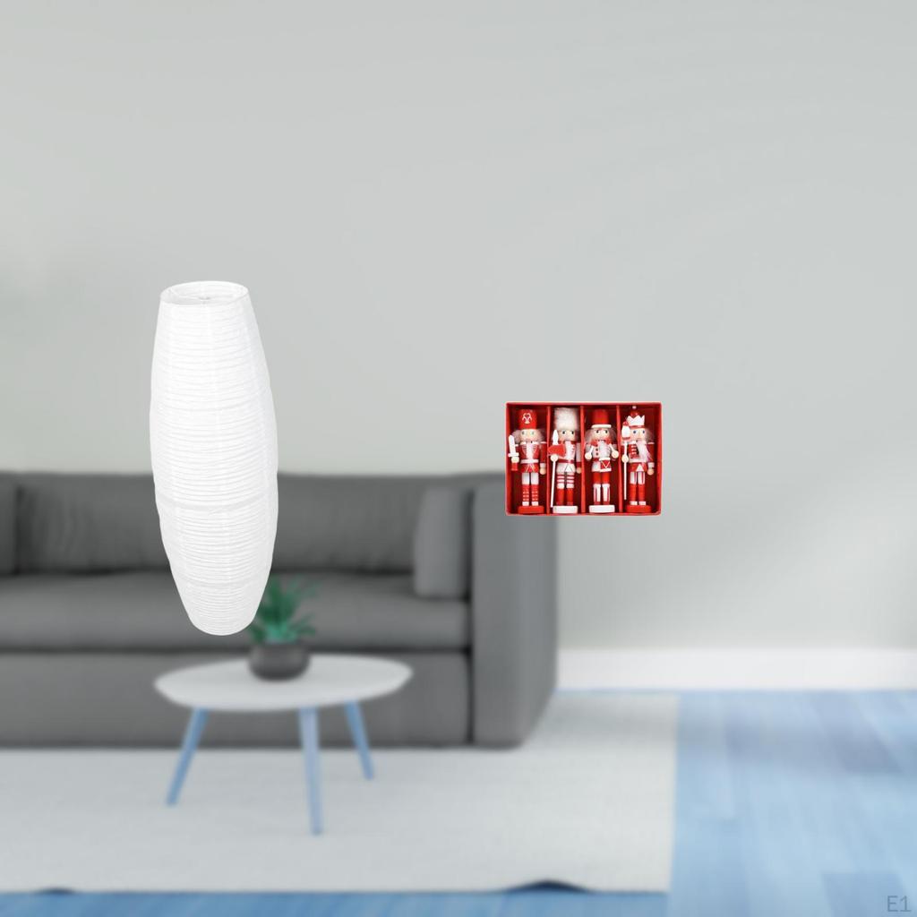 Elegant Paper Lampshade Floor Lamp with Nutcracker Figurine Accents for Bedroom Living Room Hotel