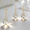 Stainless Steel Necklace and Earring Set with Synthetic Zircon Stones, Designed with Elegance and Simplicity