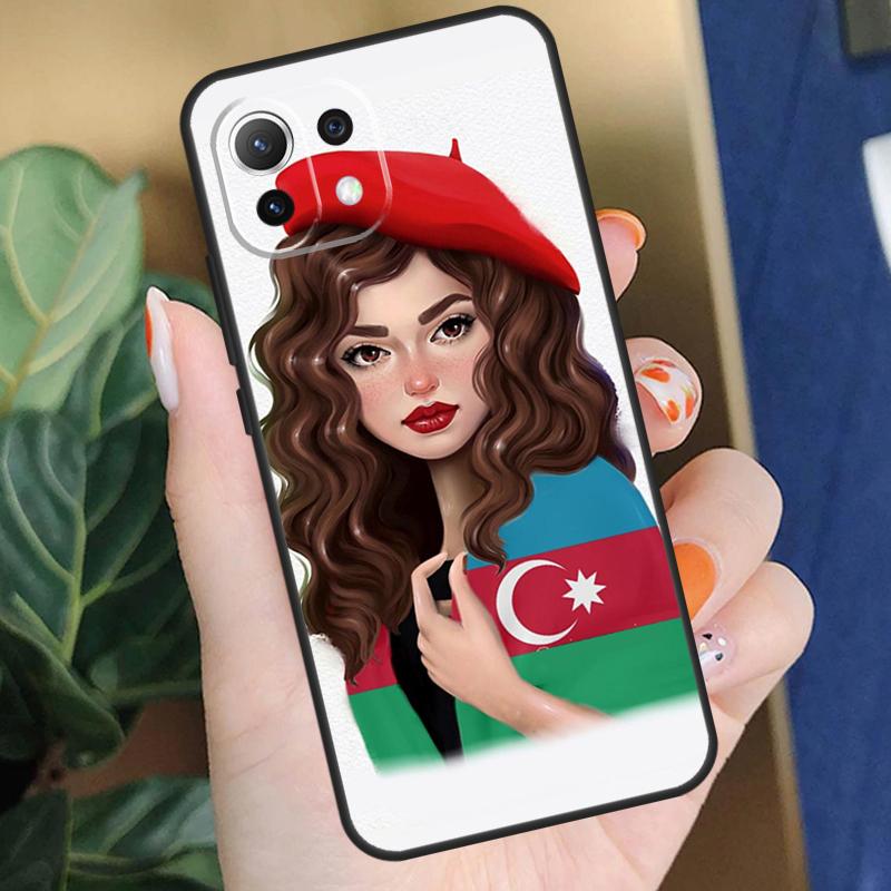 

Чехол Девушка с флагом Азербайджана для Xiaomi 17 Pro Max 14 15 Ultra 13T 14T 15T Pro POCO F8 F7 F5 F6 X5 X6 X7 Pro Coque Xiaomi 17Pro Max