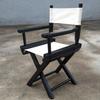 Children's Solid Wood Director Chair with Folding Backrest - Log Color Game Seat.