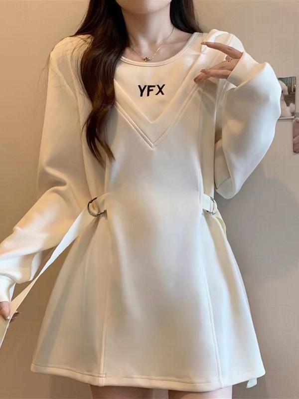 

Plus Size Women s Chic Two-Piece Hoodie with Slimming Waist Design - 2026 Spring/Autumn Collection XL абрикосовый