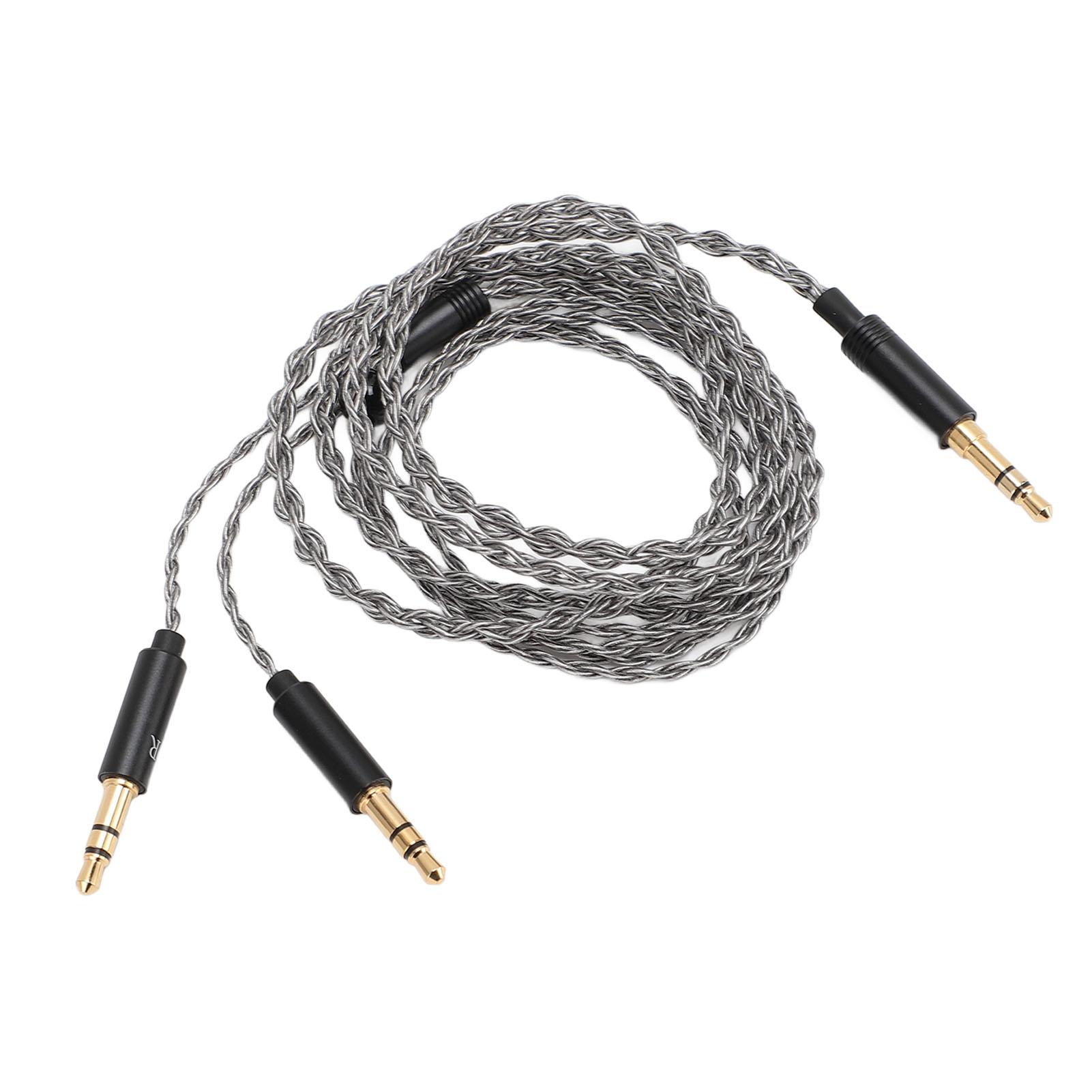 

3.5mm to Dual 3.5mm Cable 3.9FT 4 Strand Silver Plated Copper Core Cord Headphone Replacement Cable for Beyerdynamic T1