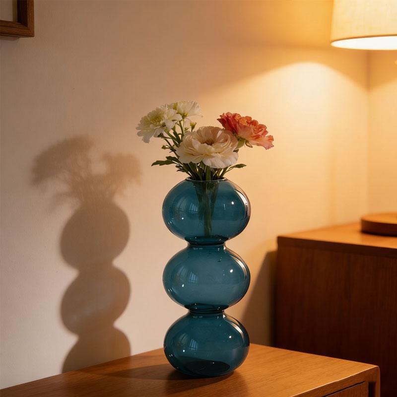 1Pc Glass Vase Hydroponics Desktop Ornaments Crystal Ball Bottle Creative Art Flower Ware Home Decor Colorful Ins