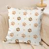 Paw Pattren Cushion Cover Soft Plush Fabric DoubleSided Printed Sofa Cushion Cover for All Seasons Home Decor Gift