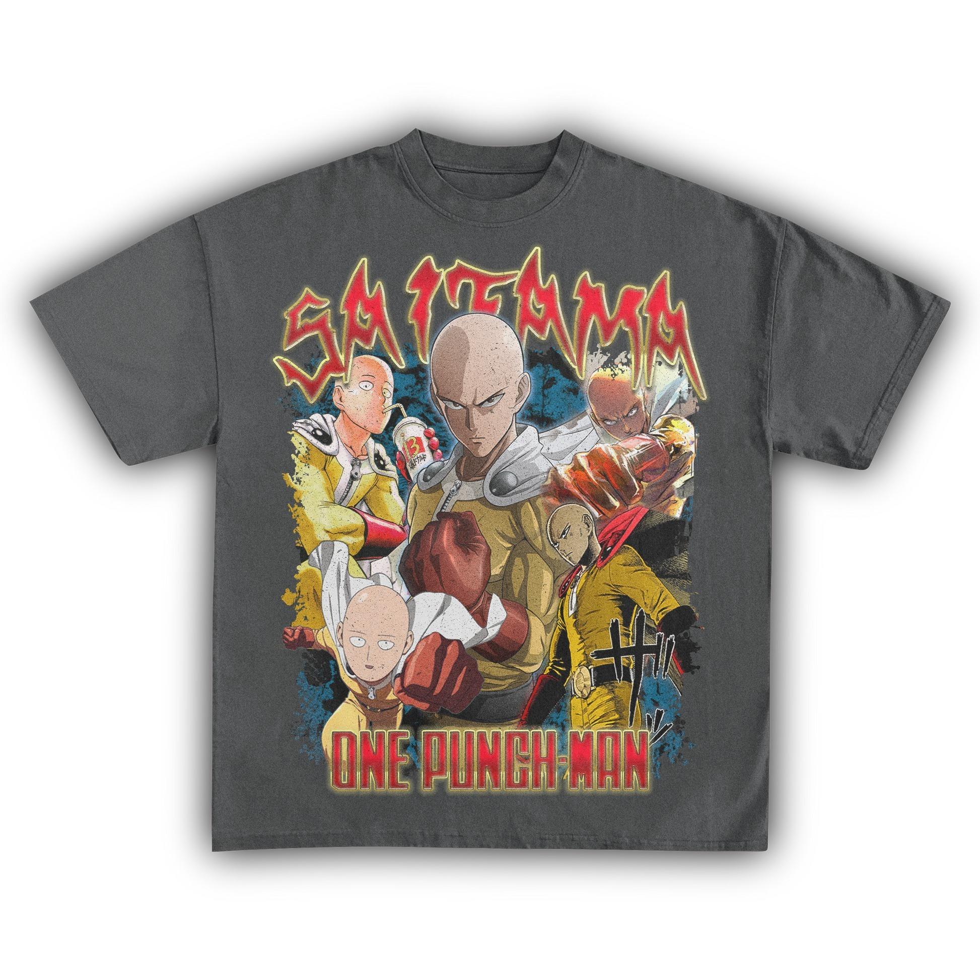 

Retro One Punch Man Saitama Graphic T Shirt Anime Fans Casual Cotton Short Sleeve Streetwear Tee S разноцветный