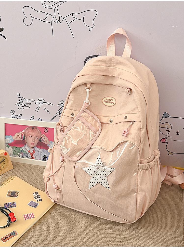 Zaino coreano ins Cartone Animato Casual Zaino Piccolo Fresco Borsa a Spalla Grande Capacità Zaino Scolastico per Studente di Scuola Media Zaino Versatile