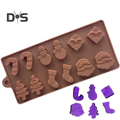Chocolate Mold Non-Stick Anti-Crack Silicone Christmas Elements Design Baking Tray
