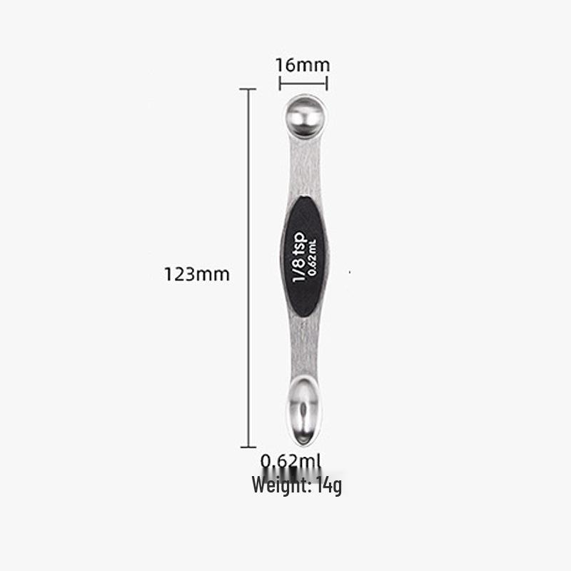 Magnetic Stainless Steel Double-Ended Measuring Spoon Set for Coffee, Baking, and Seasoning