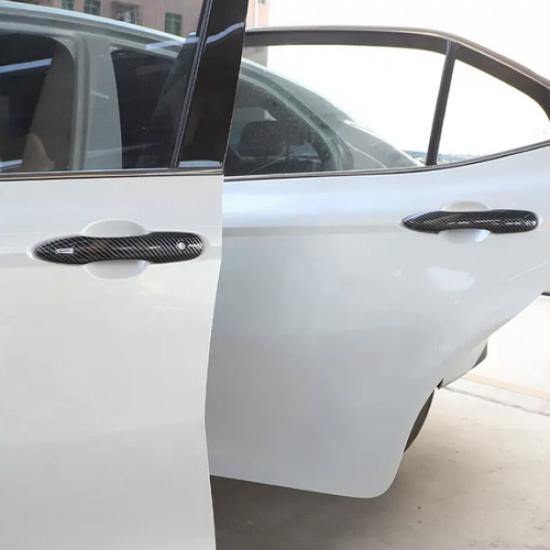 Carbon Fiber Car Door Handles Cover Trim 4pcs For Toyota Camry 2018-2026