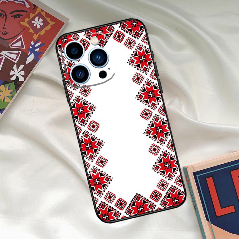 Ukraine Ornament Pattern Case For iPhone 16 15 14 Pro Max Cover For iPhone 16 15 11 12 13 Pro Max Mini XS X XR Plus Capa