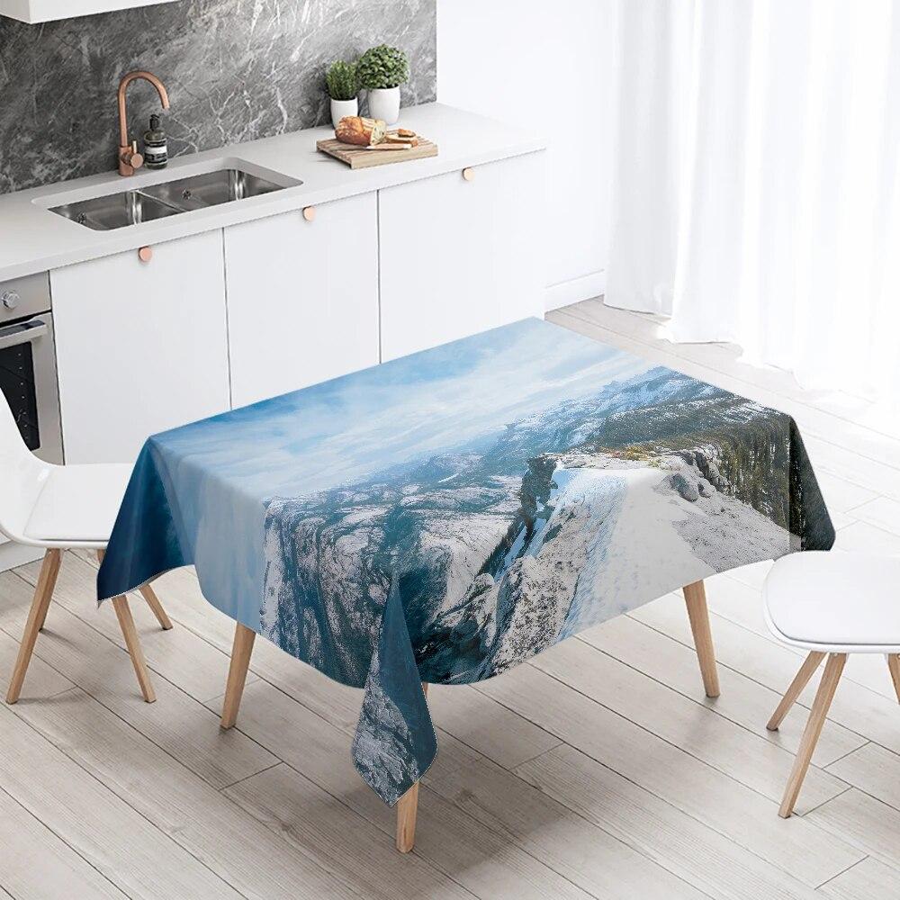 

Природный пейзаж скатерть для отдыха на природе, противообрастающая водонепроницаемая прямоугольная скатерть для домашнего стола 40x70cm