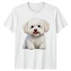 Cute Fluffy Maltese Puppy Dog TShirt Pet Animal Art Gift For Him And Her