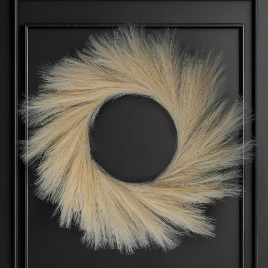 Artificial Pampas Grass Wreath Front Door Wall Mounts DIY Garland