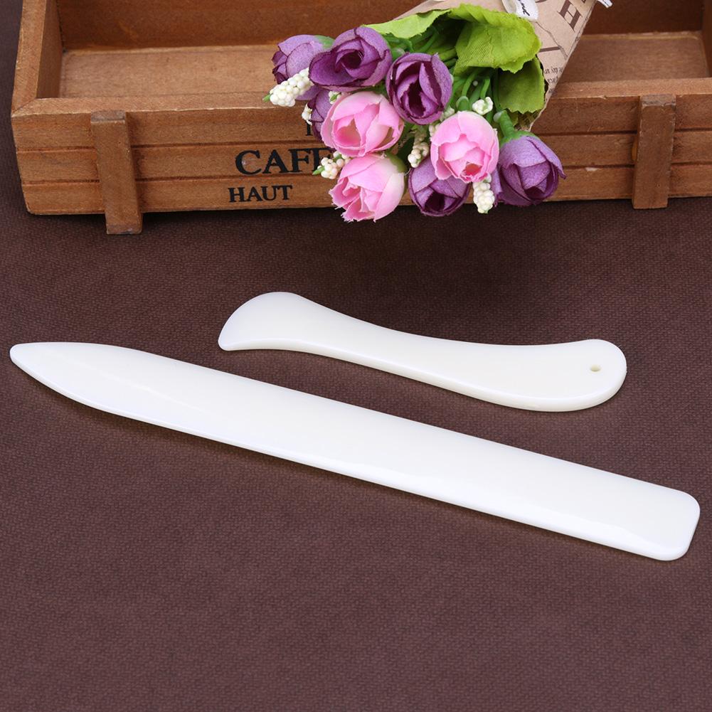 2pcs Leather Grooving Tool Professional DIY Edge Cutting Tool Handmade Bone White for Leather Crafting Work for Working Cutting