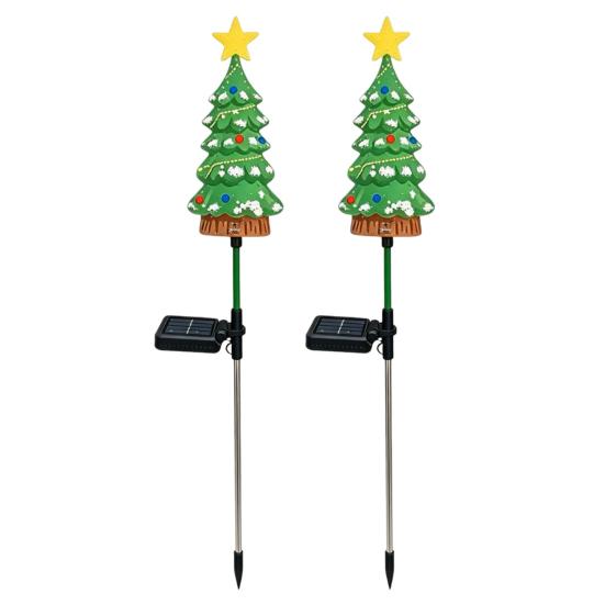 Outdoor Waterproof Garden Stake Solar Christmas Tree Light, Powered Festive Patio Pathway Lamps LED Light for Yard Lawn Decor Easy Install Planting