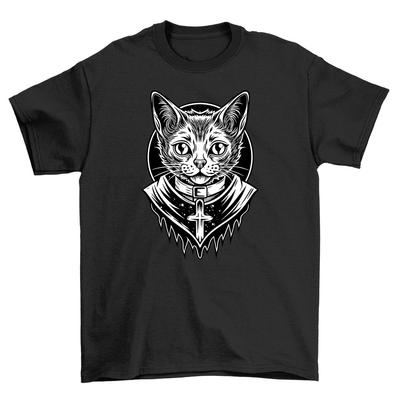 T-shirt Chat Gothic_42 - Drôle et Mystérieux ! 100% Coton, Design Imprimé Unisexe