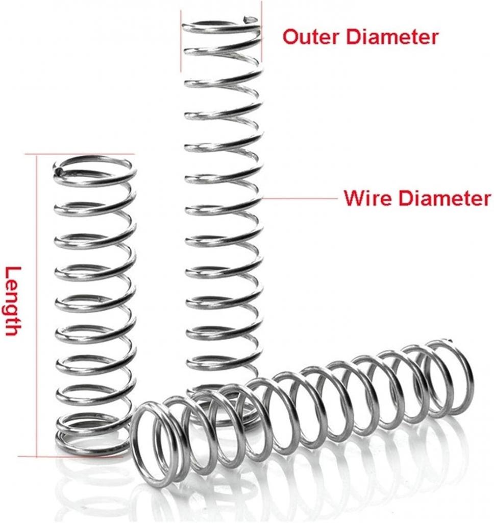 10PCS 0.8mm Compression Spring 304 Stainless Steel Compression Small Spring All Sizes 10-50MM Length