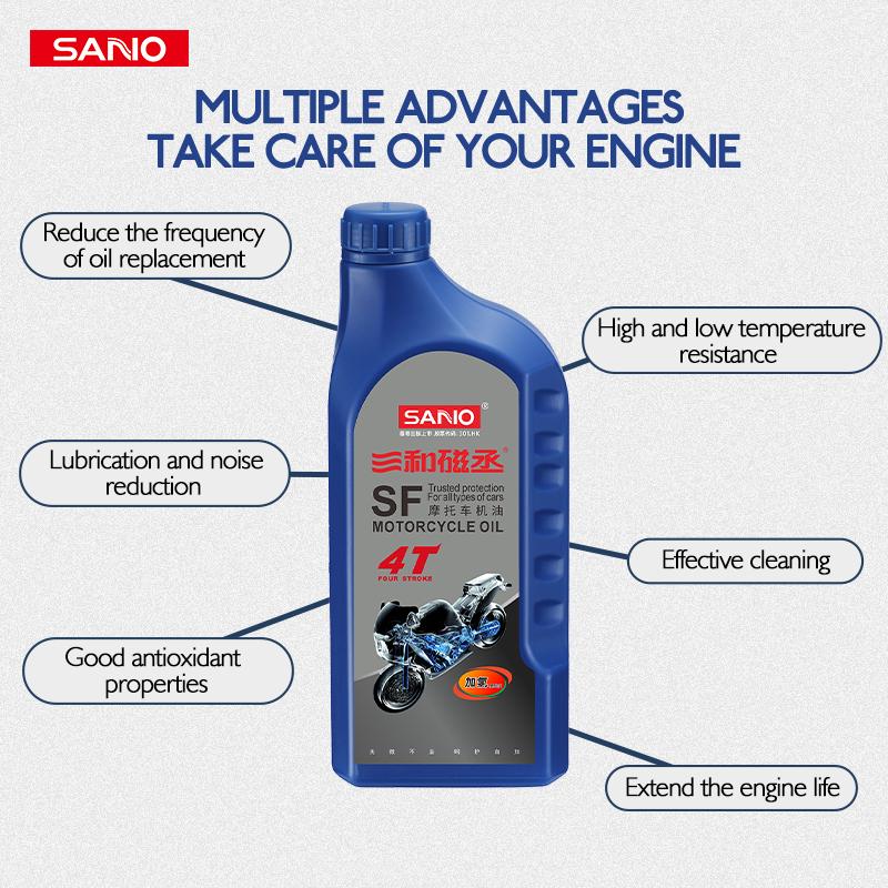 SANVO 4T SF Motorcycle Oil 10w30 Lubricant Anti-Wear Protection Noise Reduction for Enhanced Performance 0.9L