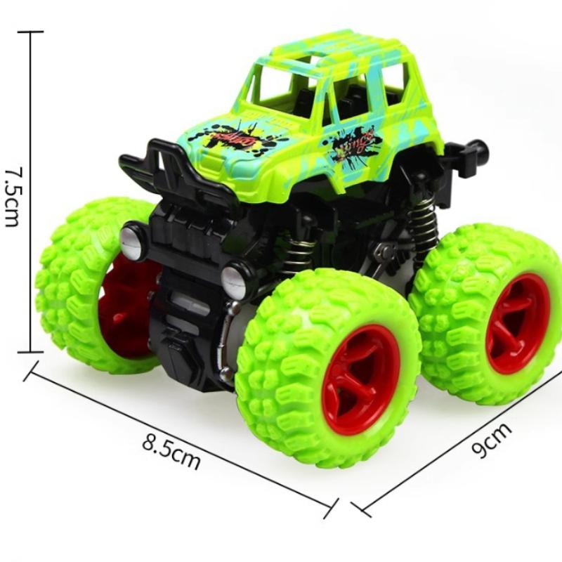 Green 4x4 Farmer Stunt Car with Dual Inertia and 360° Spin for Kids