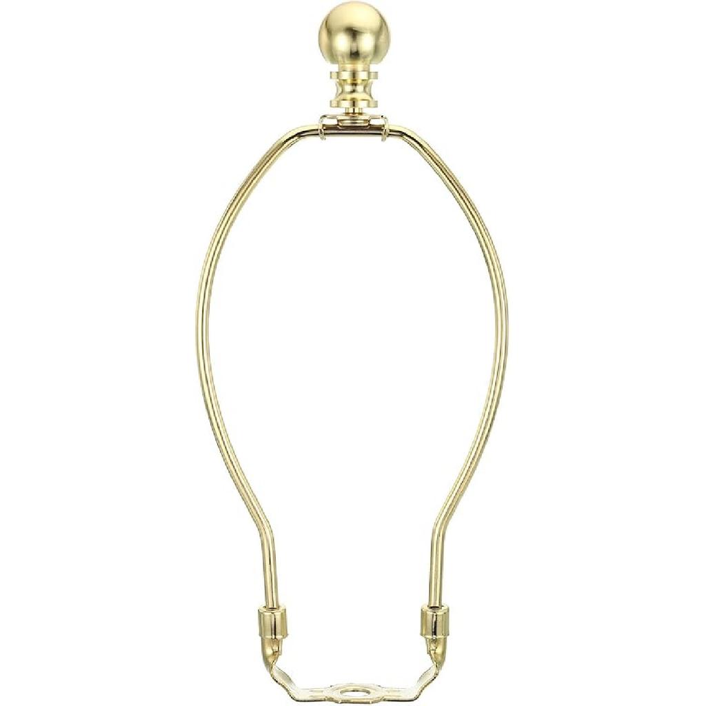 PATIKIL 9 Inch Lamp Harp Kit with Finial, 1 Set Detachable Shade Bracket Holder, DIY Lighting Accessories for Table Floor Lamps, Gold Tone