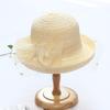 European and American lace mysterious mesh crimped top hat elegant diamond bow sun hat women's summer fashion sun hat