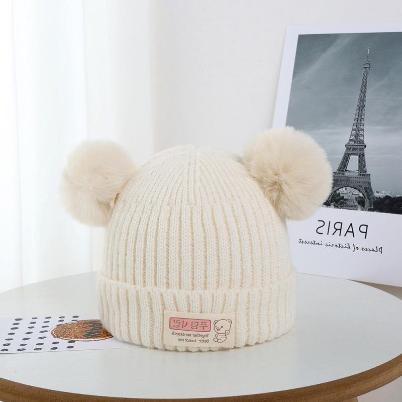 

Children s hats autumn and winter boys cute super cute knitted wool hat girls windproof ear protectors baby thickened warm hat average size