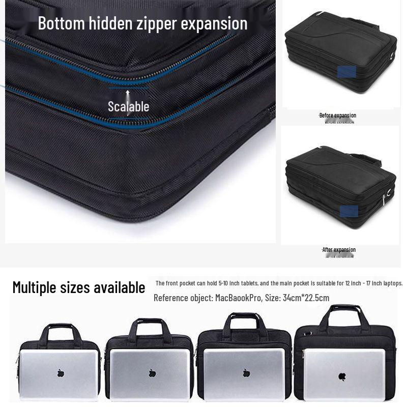 Men's Oxford Cloth Laptop Briefcase: Large Capacity Shoulder & Crossbody Business Bag