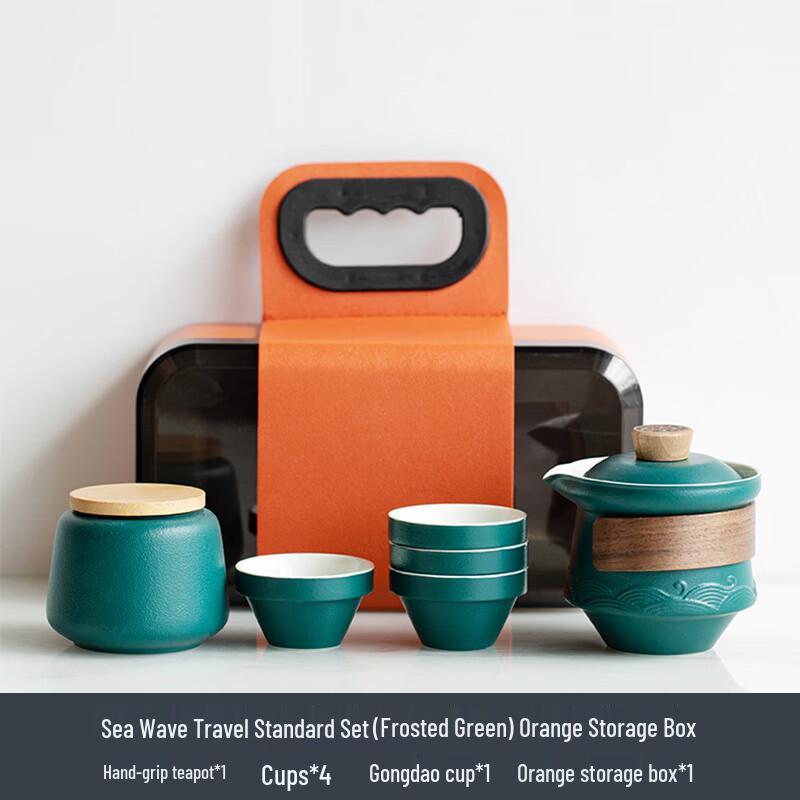 

Portable Rustic Ceramic Travel Tea Set