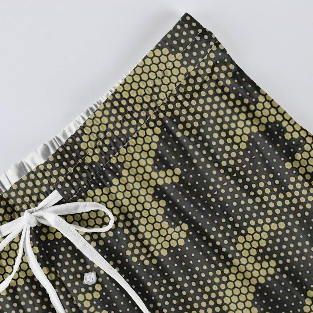 Mäns stickade moderiktiga tryckta Pocket Casual Pants Pyjamasbyxor