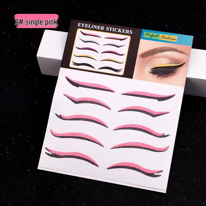 

5 пар самоклеящихся наклеек для теней и двойных век для сценического, праздничного, клубного макияжа - Европейский и американский стиль с мерцающей подводкой для глаз