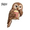 Woodland Animal Door Corner Decor Wooden Owl Topper, Sitter Decor, Whimsical Three Dimensional Bird Sculpture Ornament for Frame, Bookshelf,