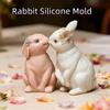 Cute Rabbit Silicone Mold Non-Stick DIY Animal Mold Concrete Craft Rabbit Soap Mold  Gift Creating